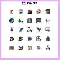 Set of 25 Modern UI Icons Symbols Signs for media sharing options share shopping Editable Vector Design Elements