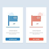 American Dream Collapse Decline Fall Flag  Blue and Red Download and Buy Now web Widget Card Template vector