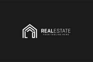 logotipo de forma de techo de casa con letra lo, estilo de logotipo de monograma inmobiliario creativo vector