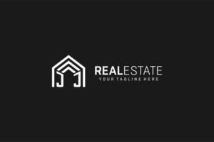 Letter JJ house roof shape logo, creative real estate monogram logo style vector