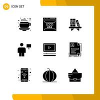 Stock Vector Icon Pack of 9 Line Signs and Symbols for video human home computer avatar Editable Vector Design Elements