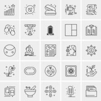 25 iconos de negocios universales vector ilustración de icono creativo para usar en proyectos relacionados con la web y dispositivos móviles