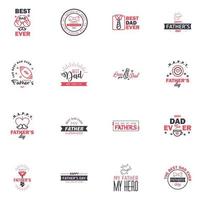 Happy Fathers Day vector hand lettering 16 Black and Pink Calligraphy illustration for greeting card festival poster etc Editable Vector Design Elements