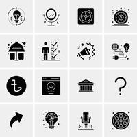 16 iconos universales de negocios vector ilustración de icono creativo para usar en proyectos relacionados con la web y dispositivos móviles