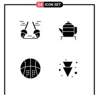 4 Creative Icons Modern Signs and Symbols of broom athletics sweep china game Editable Vector Design Elements