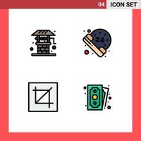 4 Creative Icons Modern Signs and Symbols of agriculture interface well survice tool Editable Vector Design Elements