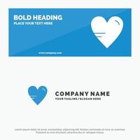 Heart Love Study Education SOlid Icon Website Banner and Business Logo Template vector