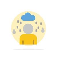 Man Cloud Rainy Abstract Circle Background Flat color Icon vector