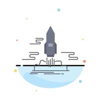 launch Publish App shuttle space Flat Color Icon Vector