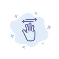 mano mano cursor arriba izquierda derecha icono azul sobre fondo de nube abstracta vector