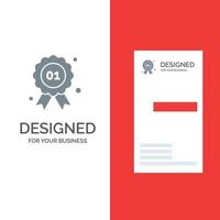 Award Badge Quality Canada Grey Logo Design and Business Card Template vector