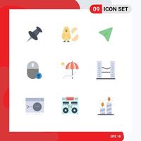 Pictogram Set of 9 Simple Flat Colors of beanch hardware arrow gadget computers Editable Vector Design Elements