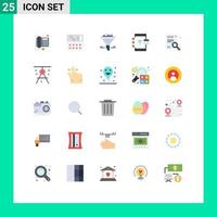 Pack of 25 Modern Flat Colors Signs and Symbols for Web Print Media such as magnifier development data develop browser Editable Vector Design Elements