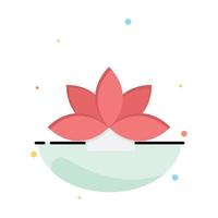 Flower India Lotus Plant Abstract Flat Color Icon Template vector