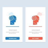 Brain Process Learning Mind  Blue and Red Download and Buy Now web Widget Card Template vector