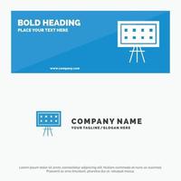 Alphabet Board Education Presentation SOlid Icon Website Banner and Business Logo Template vector