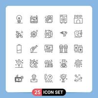 Line Pack of 25 Universal Symbols of arena equipment codding devices automation Editable Vector Design Elements