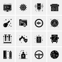 16 iconos universales de negocios vector ilustración de icono creativo para usar en proyectos relacionados con la web y dispositivos móviles