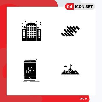 Solid Glyph concept for Websites Mobile and Apps building cube bricks block product Editable Vector Design Elements