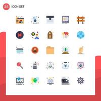 25 Creative Icons Modern Signs and Symbols of previous arrow bank road strongbox Editable Vector Design Elements