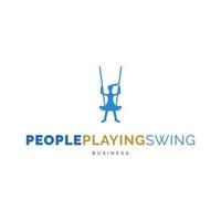 People Playing Swing Icon Logo Design Template vector