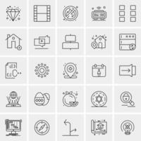 25 iconos de negocios universales vector ilustración de icono creativo para usar en proyectos relacionados con la web y dispositivos móviles