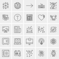 25 iconos de negocios universales vector ilustración de icono creativo para usar en proyectos relacionados con la web y dispositivos móviles