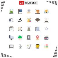 Modern Set of 25 Flat Colors Pictograph of tools construction nation barrier brain Editable Vector Design Elements