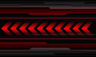 Abstract red arrow direction black metallic cyber geometric design modern futuristic technology background vector