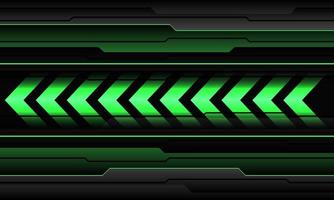 Abstract green arrow direction black metallic cyber geometric design modern futuristic technology background vector