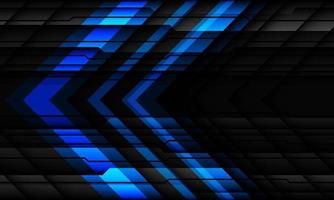 Abstract blue arrow direction black metallic cyber geometric design modern futuristic technology background vector