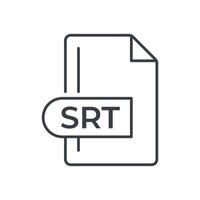 SRT File Format Icon. SRT extension line icon. vector