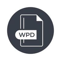 icono de formato de archivo wpd. icono lleno de extensión wpd. vector