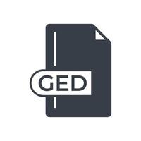 GED Icon. GED File Format extension filled icon. vector