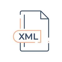 icono de formato de archivo xml. icono de línea de extensión xml. vector