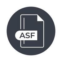 icono de formato de archivo asf. icono lleno de extensión asf. vector