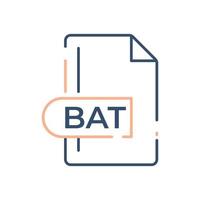 BAT File Format Icon. Batch file format extension line icon. vector