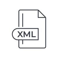 XML File Format Icon. XML extension line icon. vector