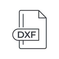 icono de formato de archivo dxf. icono de línea de extensión dxf. vector