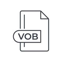 icono de formato de archivo vob. icono de línea de extensión vob. vector