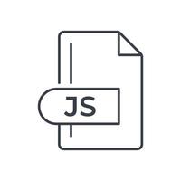 icono js. icono de línea de extensión de formato de archivo js. vector
