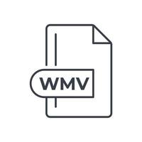 WMV File Format Icon. WMV extension line icon. vector