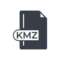 icono de formato de archivo kmz. icono lleno de extensión kmz. vector