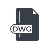 icono de formato de archivo dwg. icono lleno de extensión dwg. vector