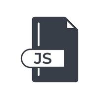 icono js. icono lleno de extensión de formato de archivo js. vector
