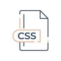 icono de formato de archivo css. icono de línea de extensión css. vector