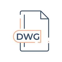 icono de formato de archivo dwg. icono de línea de extensión dwg. vector