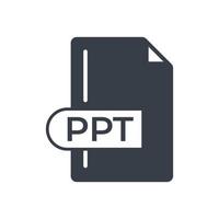 PPT File Format Icon. PPT extension filled icon. vector