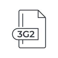 3G2 File Format Icon. 3G2 extension line icon. vector