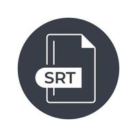 SRT File Format Icon. SRT extension filled icon. vector